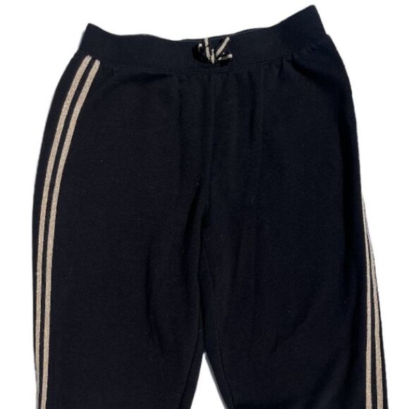 Girls Black & Gold Striped Sweatpants (XL-14) - Picture 3 of 5
